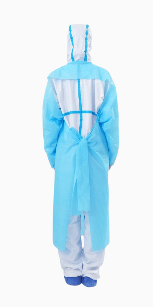 back option for isolation gowns